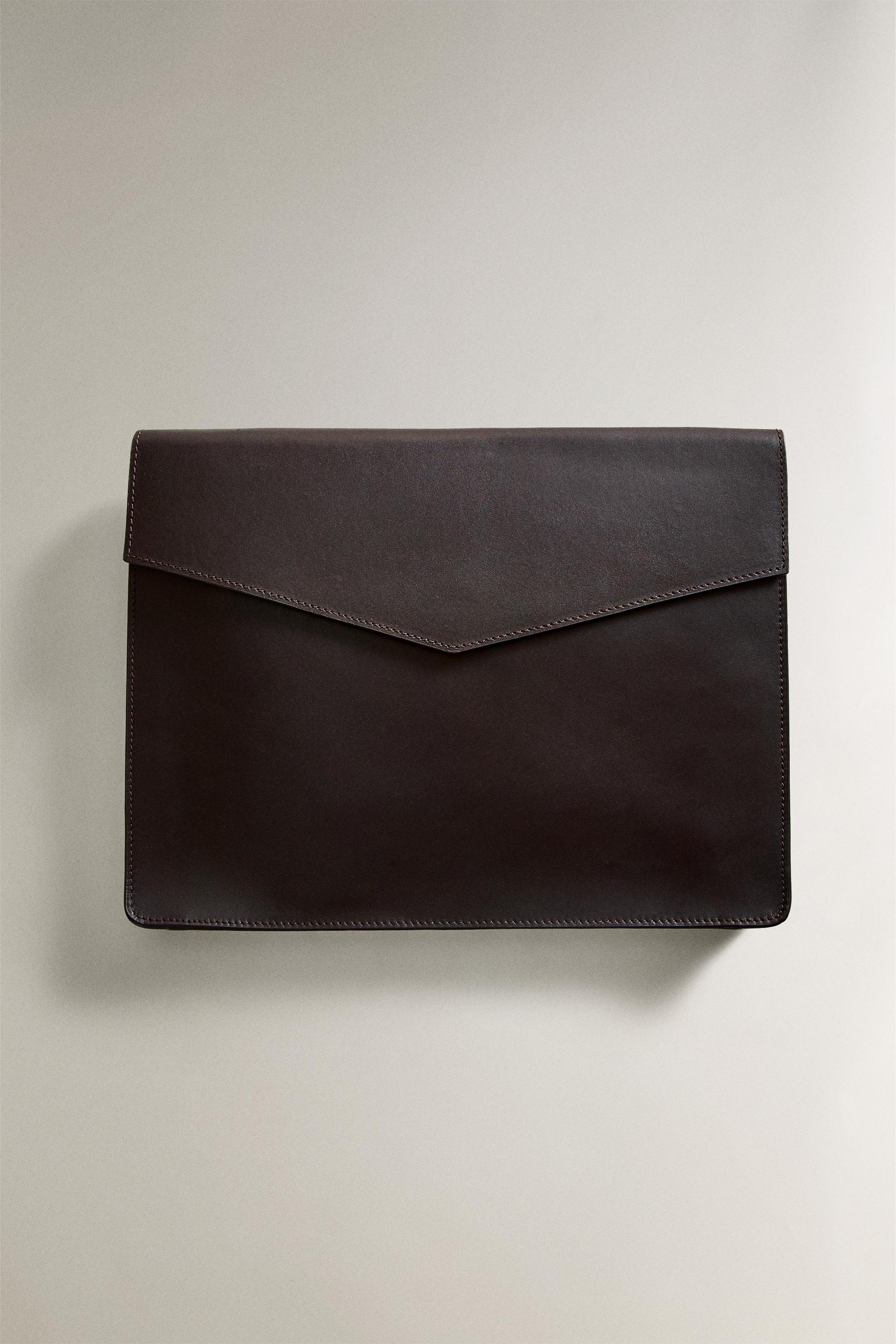 LEATHER DOCUMENT CLUTCH