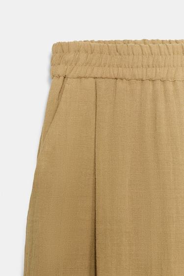FLOWING TROUSERS WITH ELASTIC WAIST SET - camel by Zara - Image 7