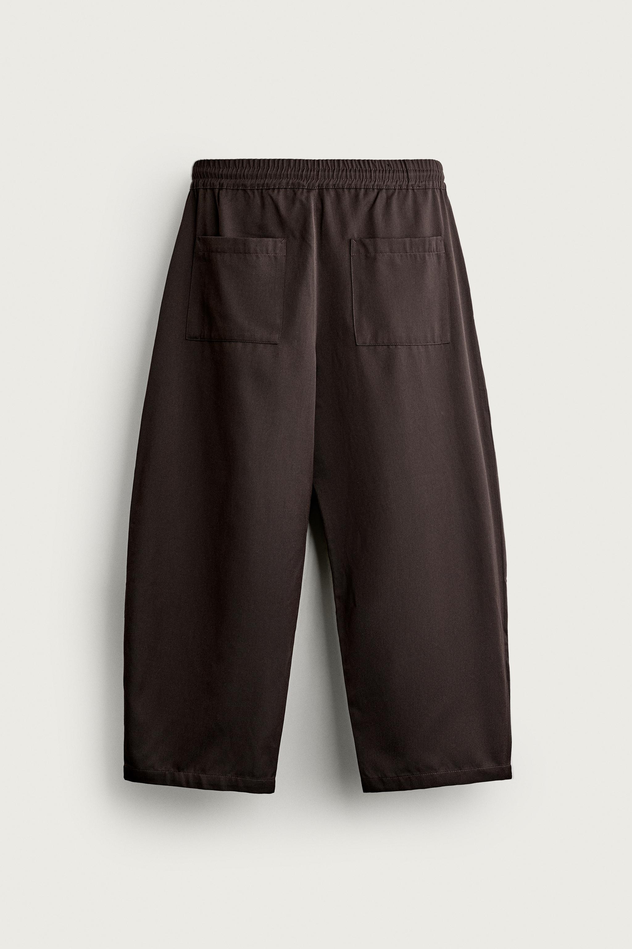 Мужские брюки Zara SIDE-PLEAT BALLOON FIT PANTS — фото 8