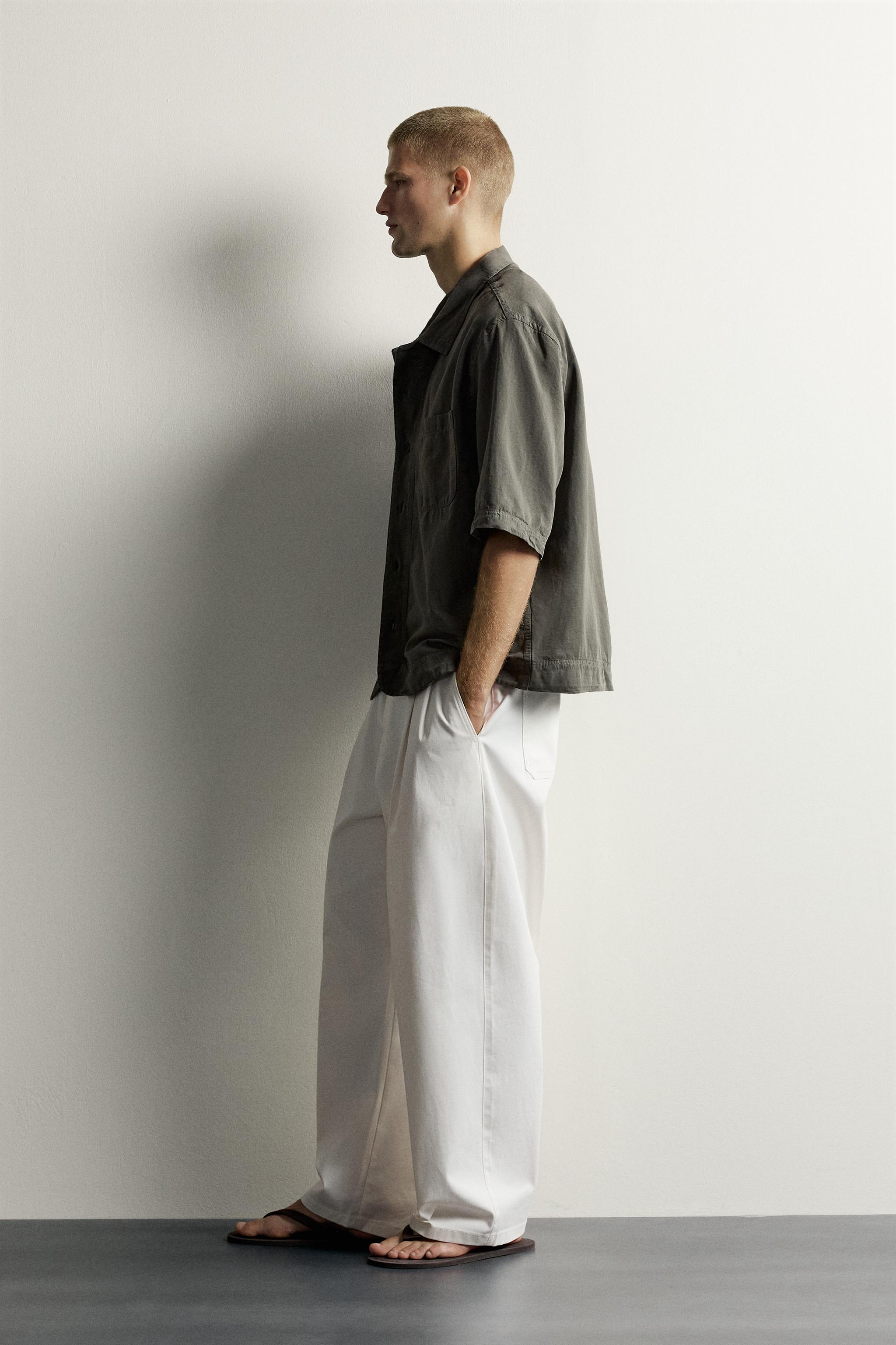 WASHED COTTON-LINEN SHIRT