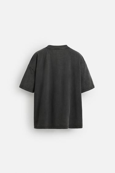 WASHED PRINT T-SHIRT - Dark anthracite by Zara - Image 7