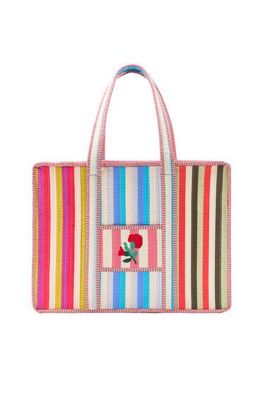 Zara 條紋花卉絎縫包 - 多色