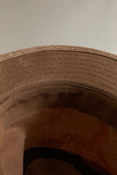 CHAPEAU EN COTON CIRÉ - Marron de Zara - Image 3