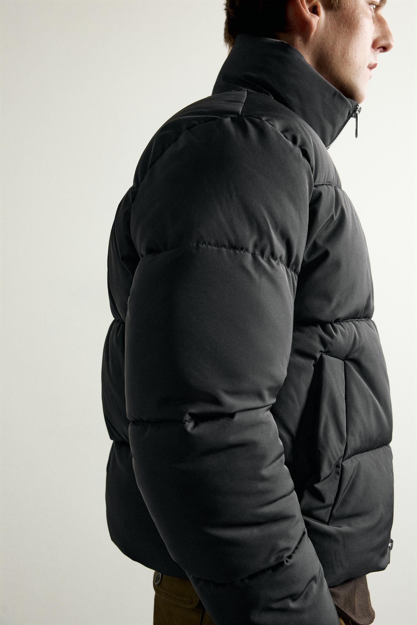 Куртка Zara Water-Repellent Puffer, цвет: Чёрный — фото 7