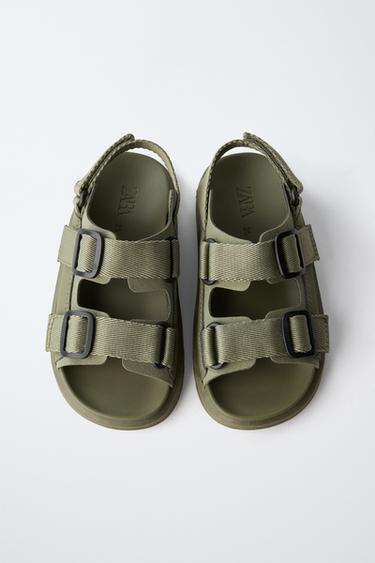 BUCKLED SANDALS - Khaki Green by Zara - Image 3