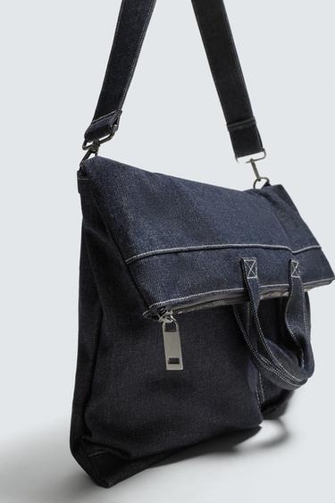 SAC SHOPPER EN DENIM - Bleu de Zara - Image 4