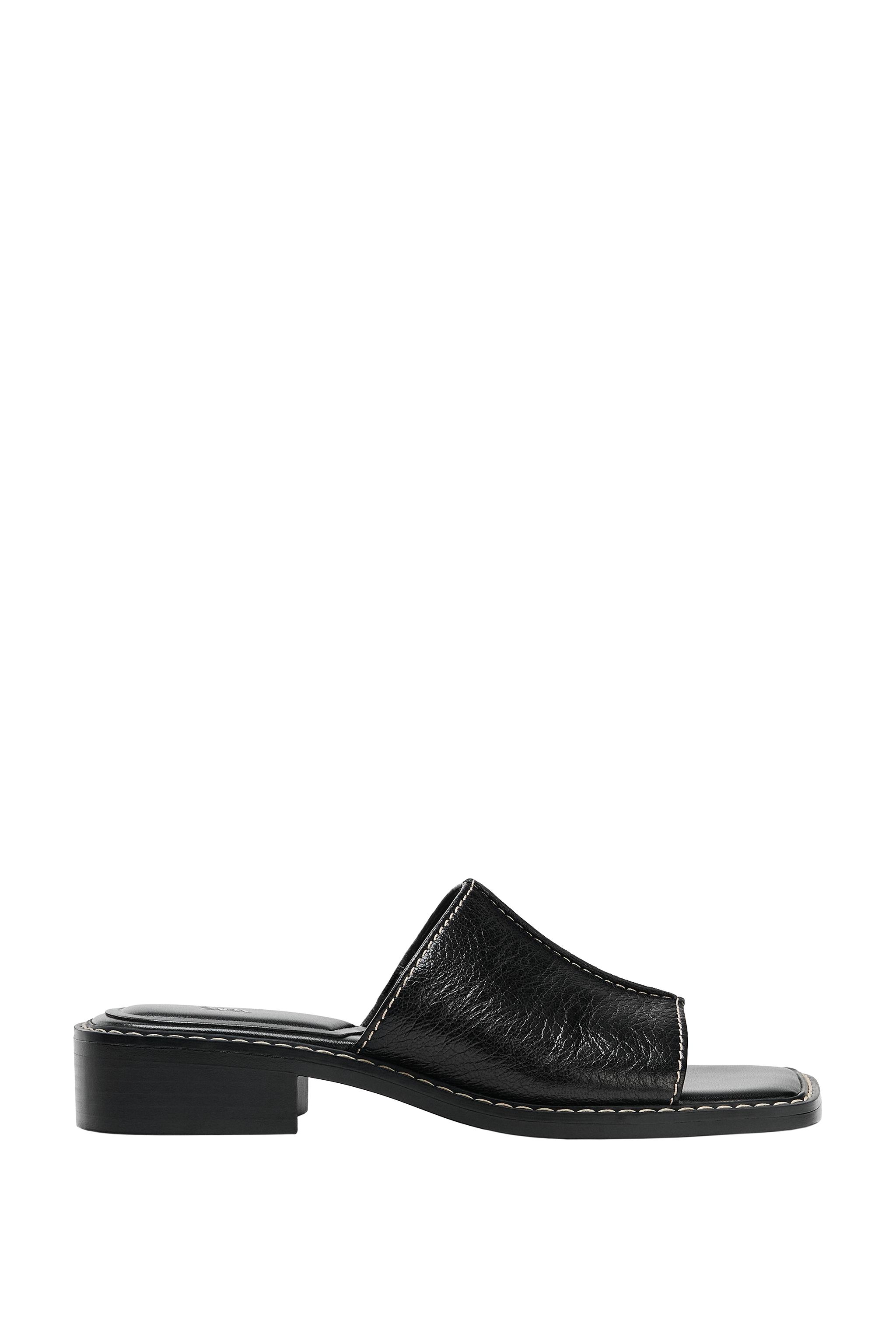 レザーミュールサンダル - ブラック | ZARA Japan / 日本