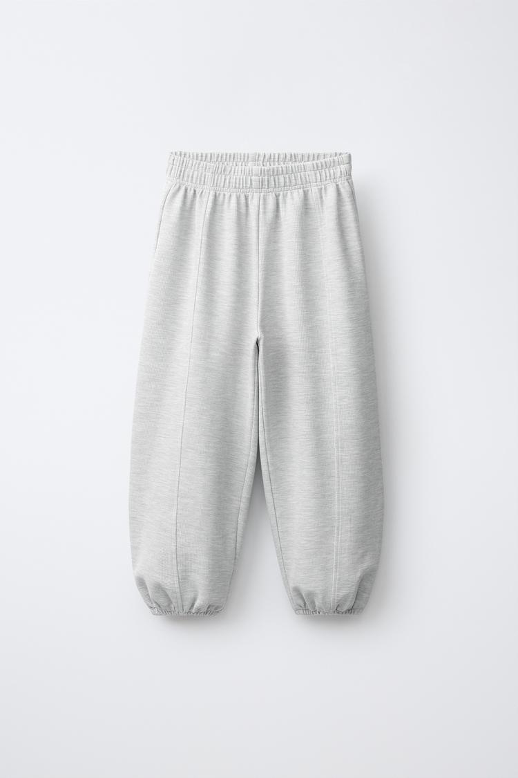 WAFFLE GYM JOGGER PANTS — Gray marl