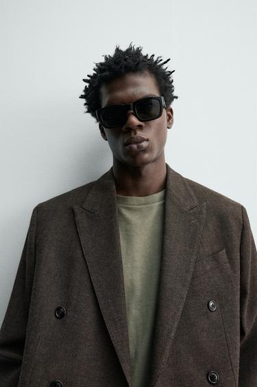 BLAZER CROISÉ EN LAINE - Marron foncé de Zara - Image 4