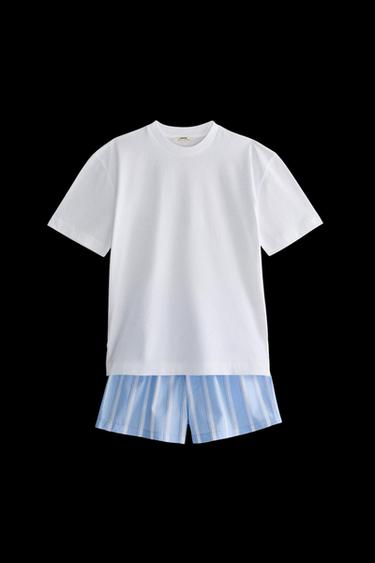 STRIPED PYJAMA SET - White by Zara - Image 0