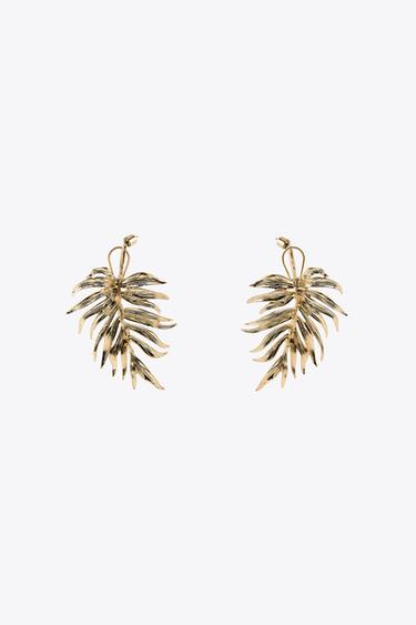 ARECA LEAF EARRINGS - Golden by Zara