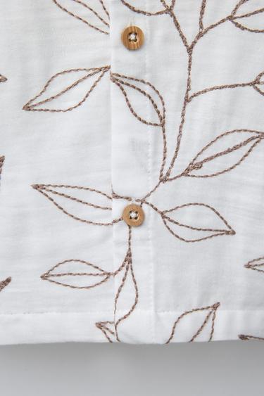EMBROIDERED SHIRT - Light beige by Zara - Image 3
