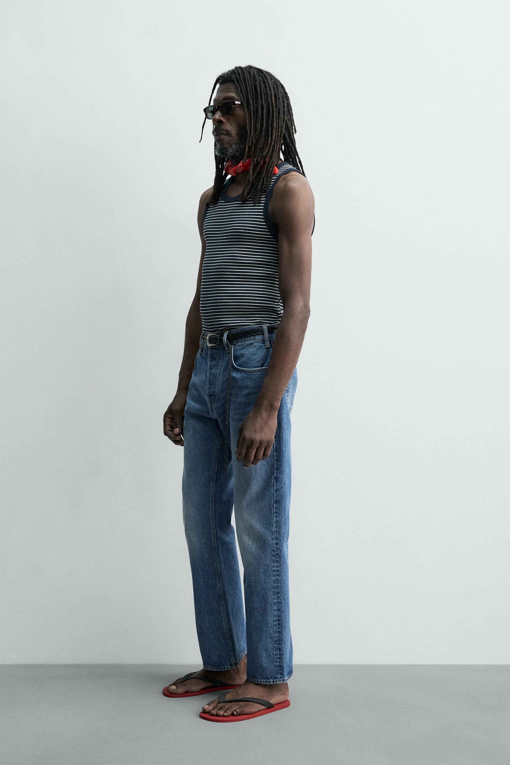 STRIPED JACQUARD TANK TOP X AARON LEVINE - Blue / White | ZARA