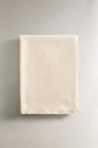 COPERTA JACQUARD FLORES - Écru di Zara