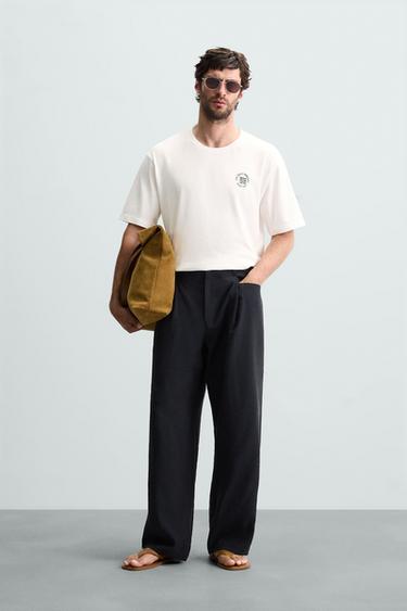 Zara COMBINED EMBROIDERY T-SHIRT - Oyster-white - Image 0