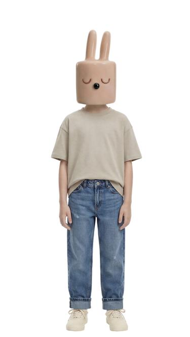 Zara RIPPED STRAIGHT JEANS - Mid-blue - Image 0