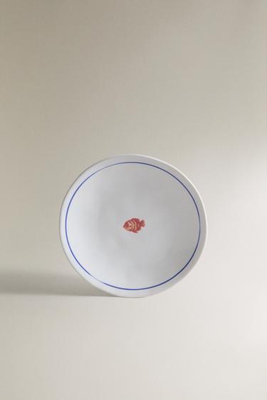MARINE ANIMAL STONEWARE SIDE PLATE - أزرق الخاص بـ Zara