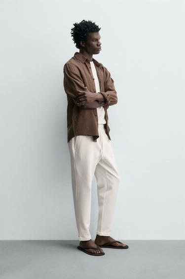 PANTALON STYLE JOGGING À TAILLE EASY CARE - Blanc cassé de Zara - Image 3