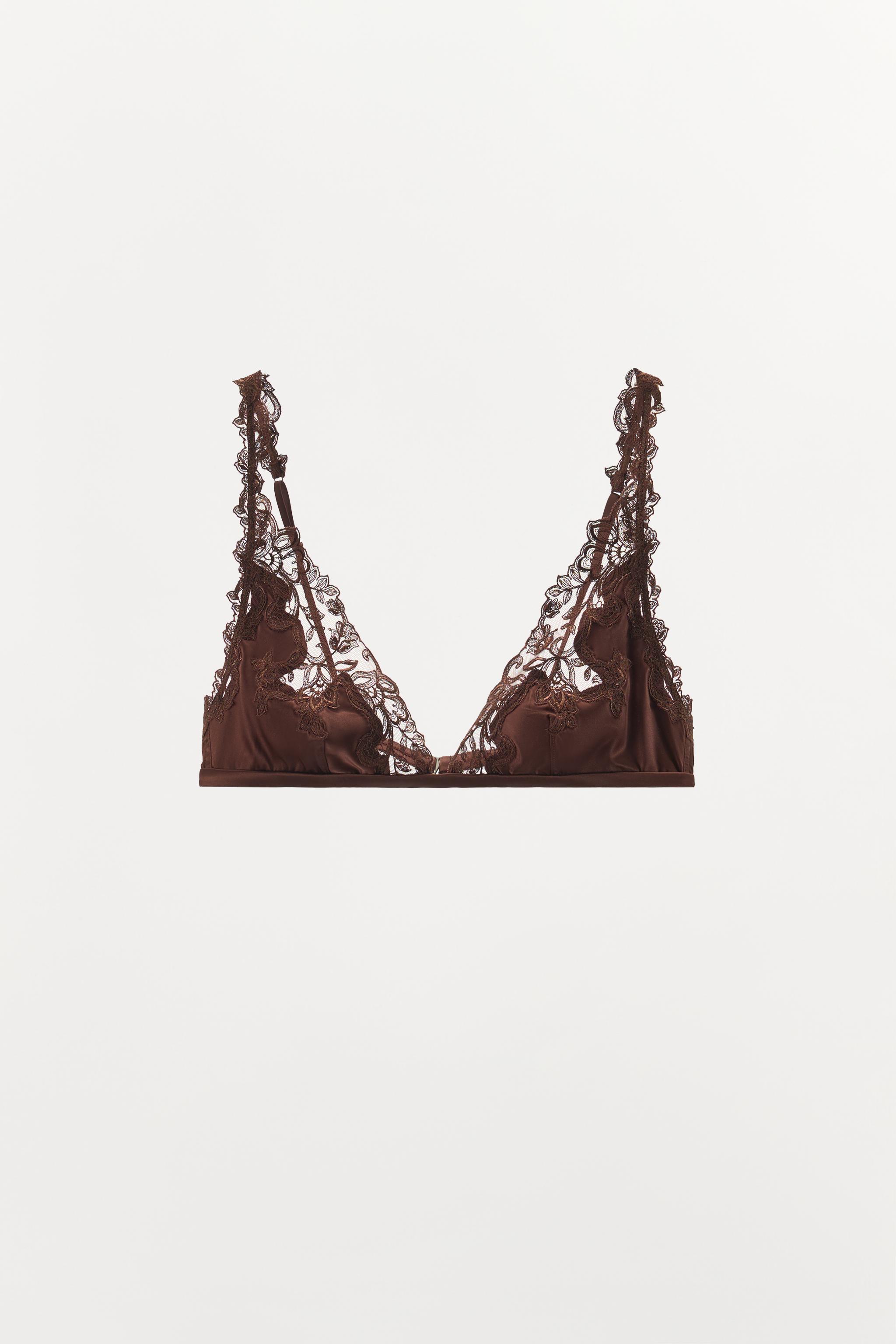 SATIN LACE TRIANGLE BRALETTE