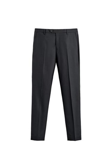 PANTALÓN TRAJE 100% LANA - Marino de Zara