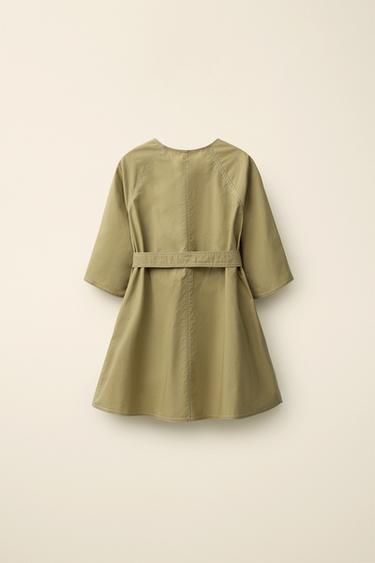 POPLIN DRESS WITH BELT CREATED BY CARAMEL LONDON X ZARA - Khaki by Zara - Image 1