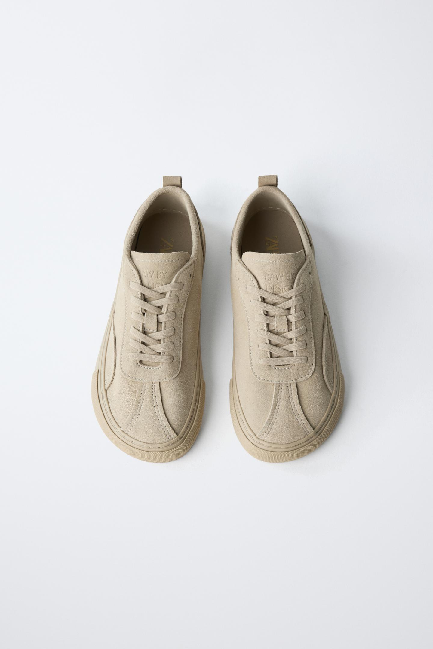 Детские кроссовки Zara Leather Barefoot, цвет: Серо-коричневый серый — фото 10