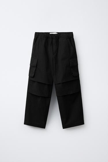 Zara CARGO PANTS - Black