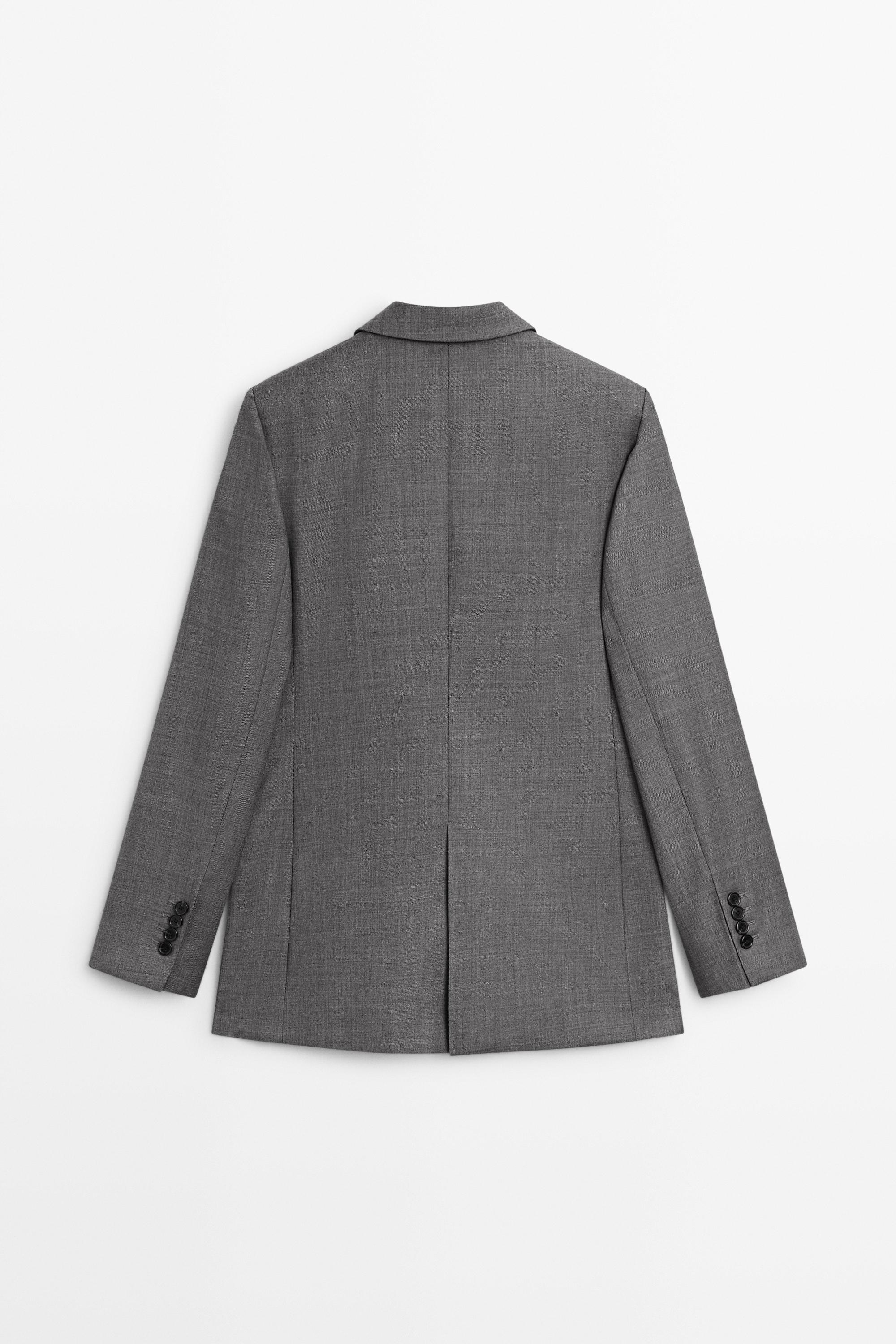 100% wool suit blazer with pockets