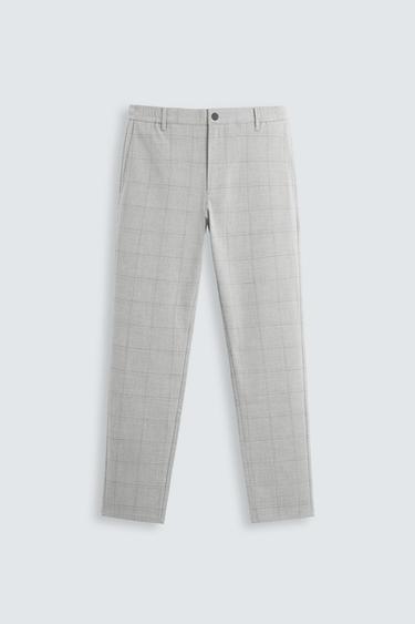 Zara SLIM FIT STRETCH PANTS - Gray marl