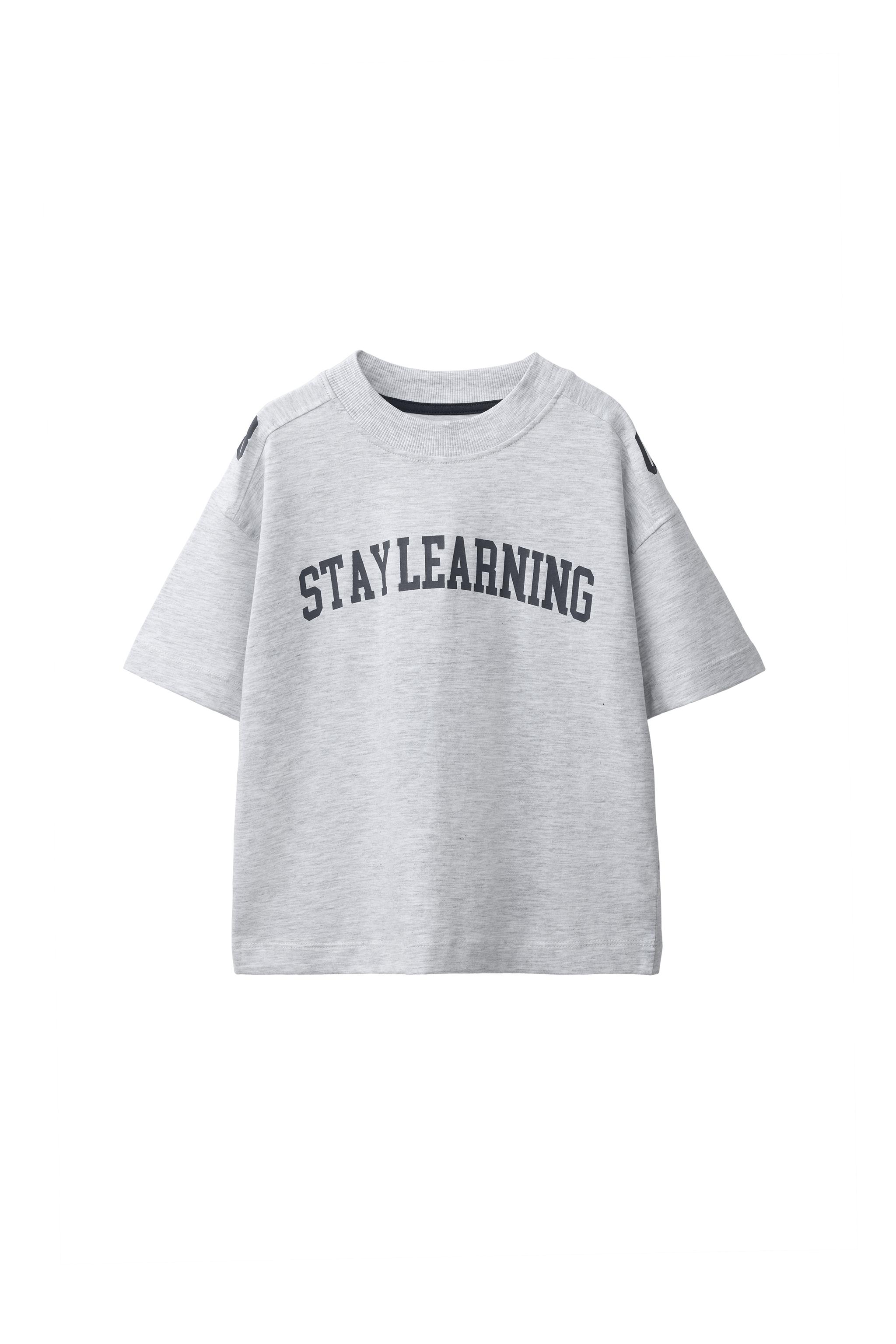テキストプリントTシャツ - グレーマール | ZARA Japan / 日本