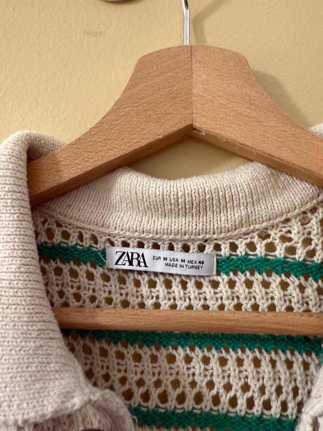 STRIPED CROCHET KNIT SHIRT - Image 3