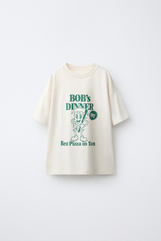 GRAPHIC PRINT T-SHIRT - Oyster-white by Zara - Image 0
