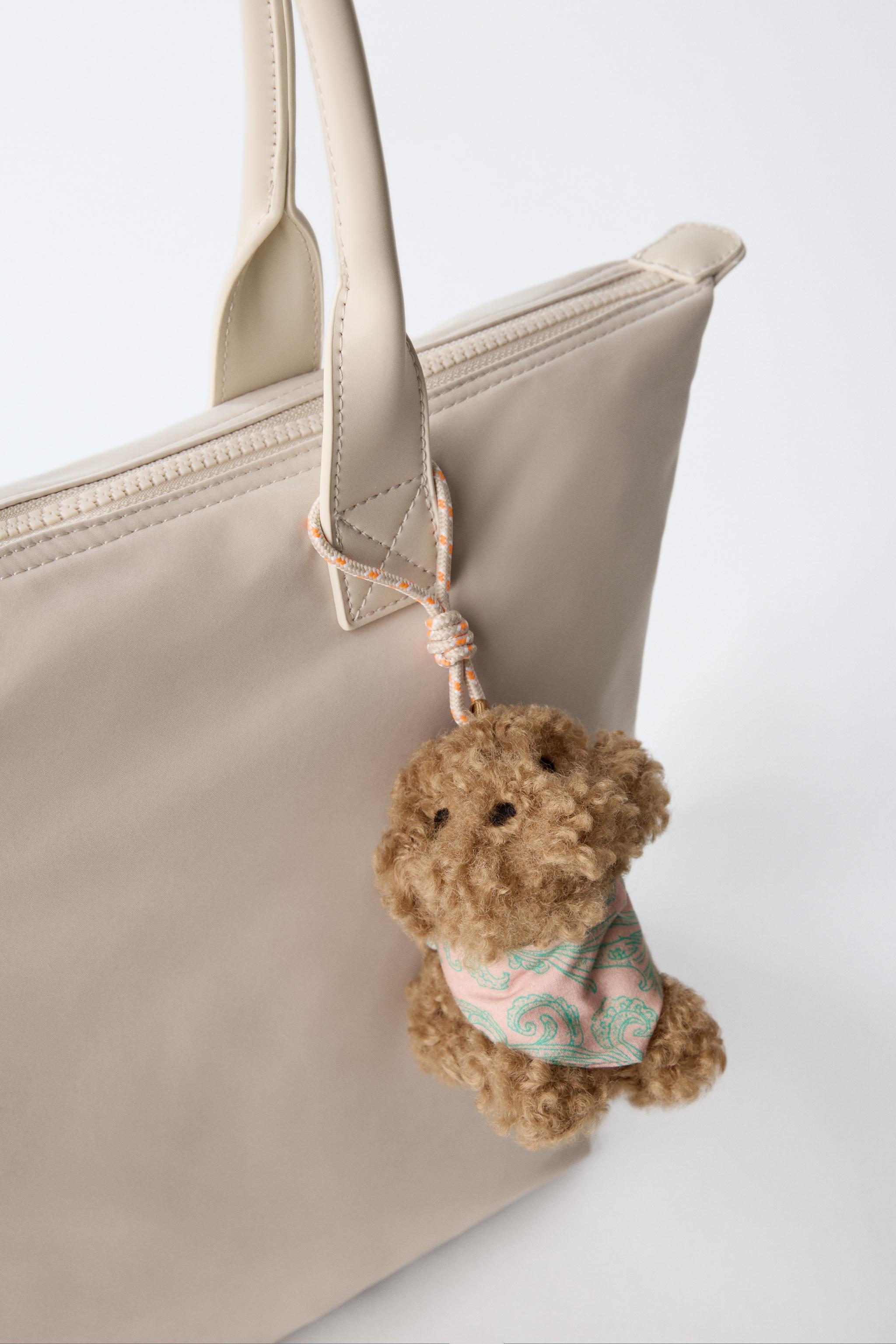 NYLON TOTE BAG WITH PUPPY CHARM