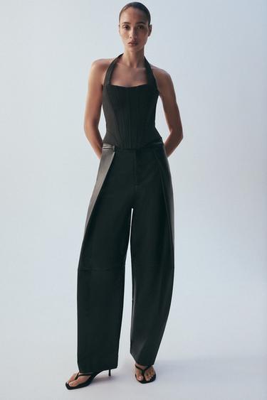 TOP CORSETERO HALTER - Negro de Zara