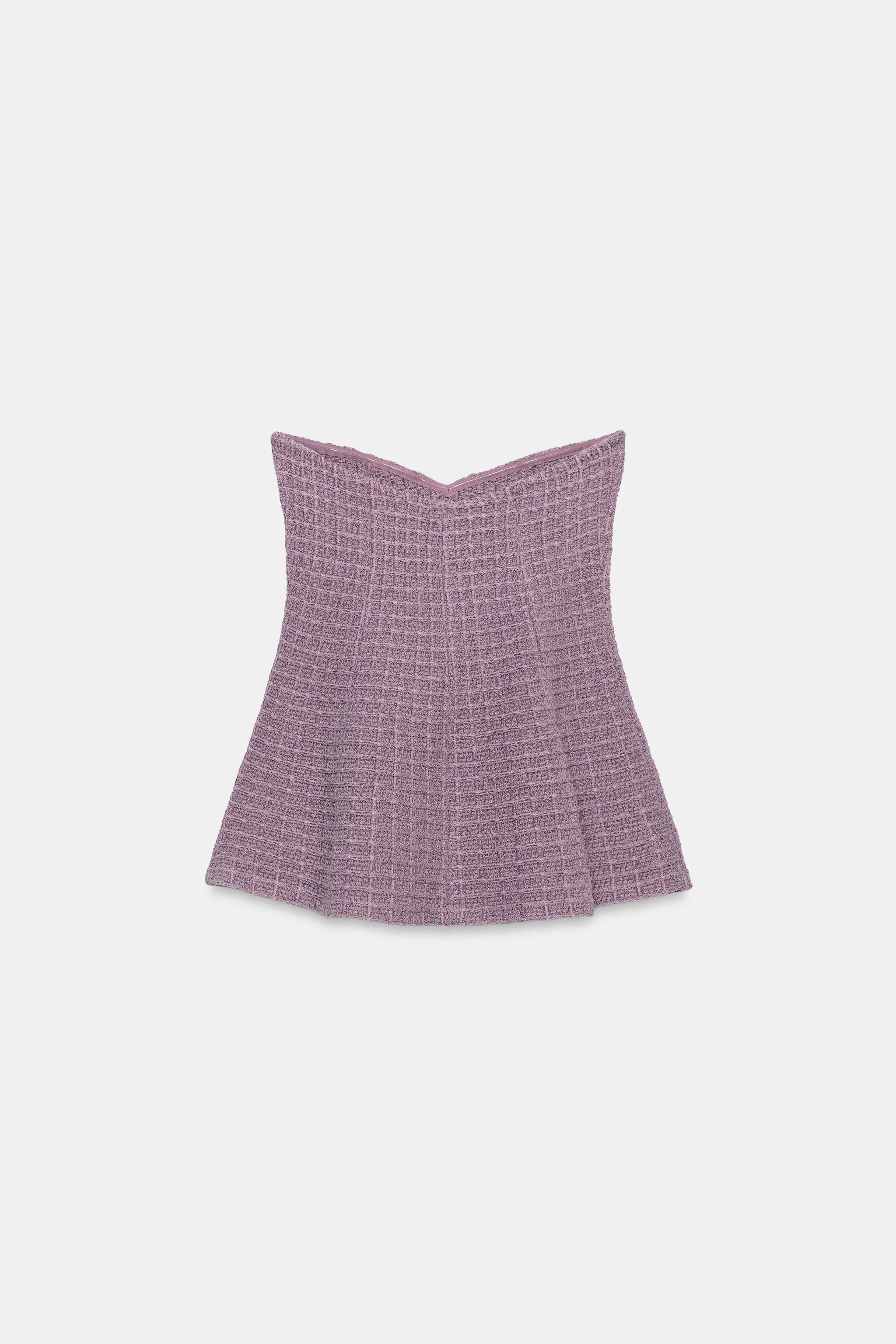 TEXTURED STRETCH BANDEAU TOP