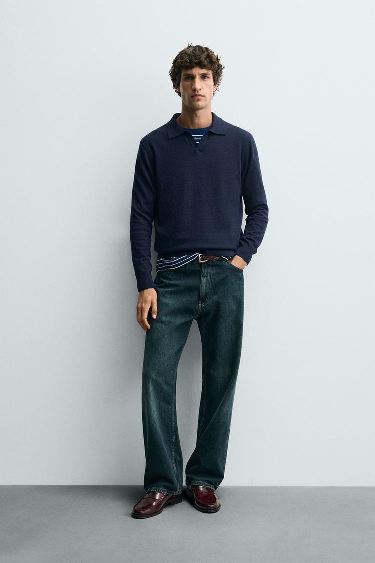 TEXTURED KNIT POLO SHIRT