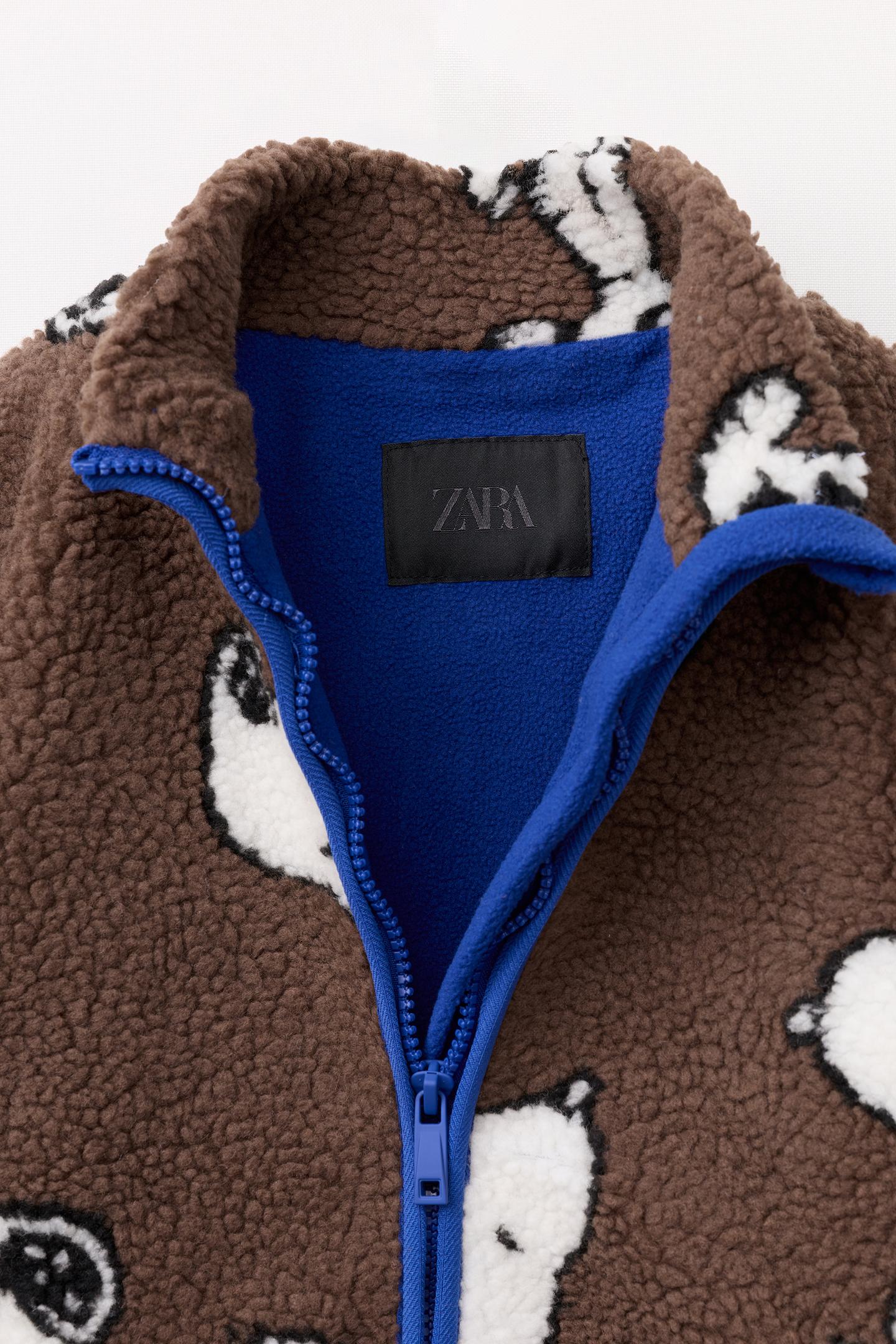 Детская куртка Zara Snoopy Peanuts™ Shearling-Effect, цвет: Коричневый — фото 8
