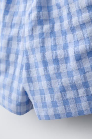 GINGHAM CHECK BERMUDA SHORTS - Mid-blue by Zara - Image 3