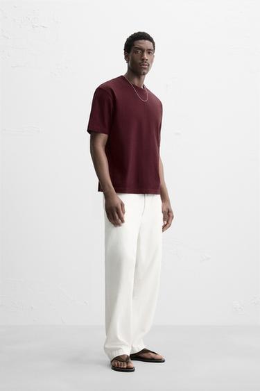 HEAVY WEIGHT T-SHIRT - Burgundy by Zara - Image 3
