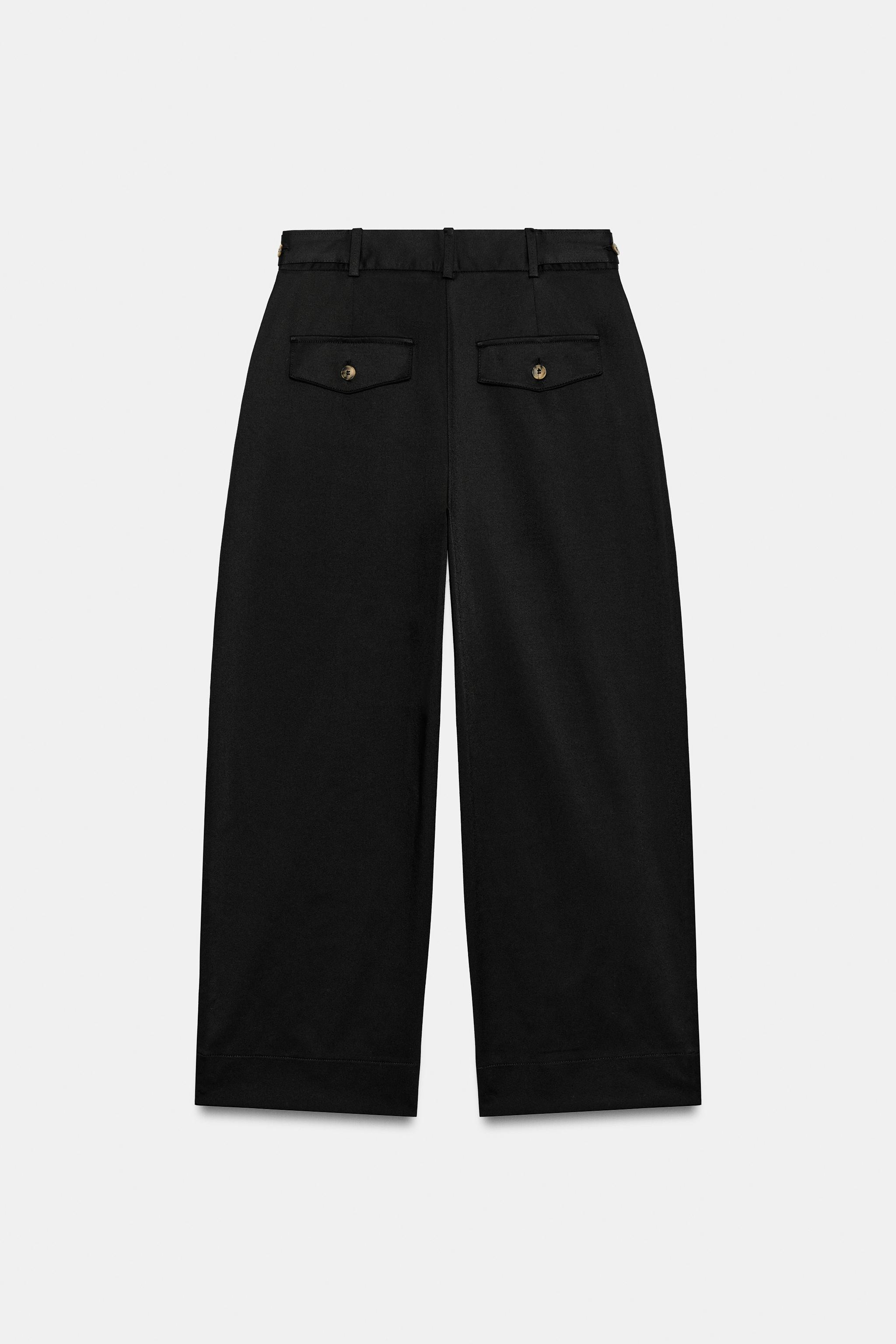 Женские брюки Zara WAIST TAB TROUSERS — фото 8