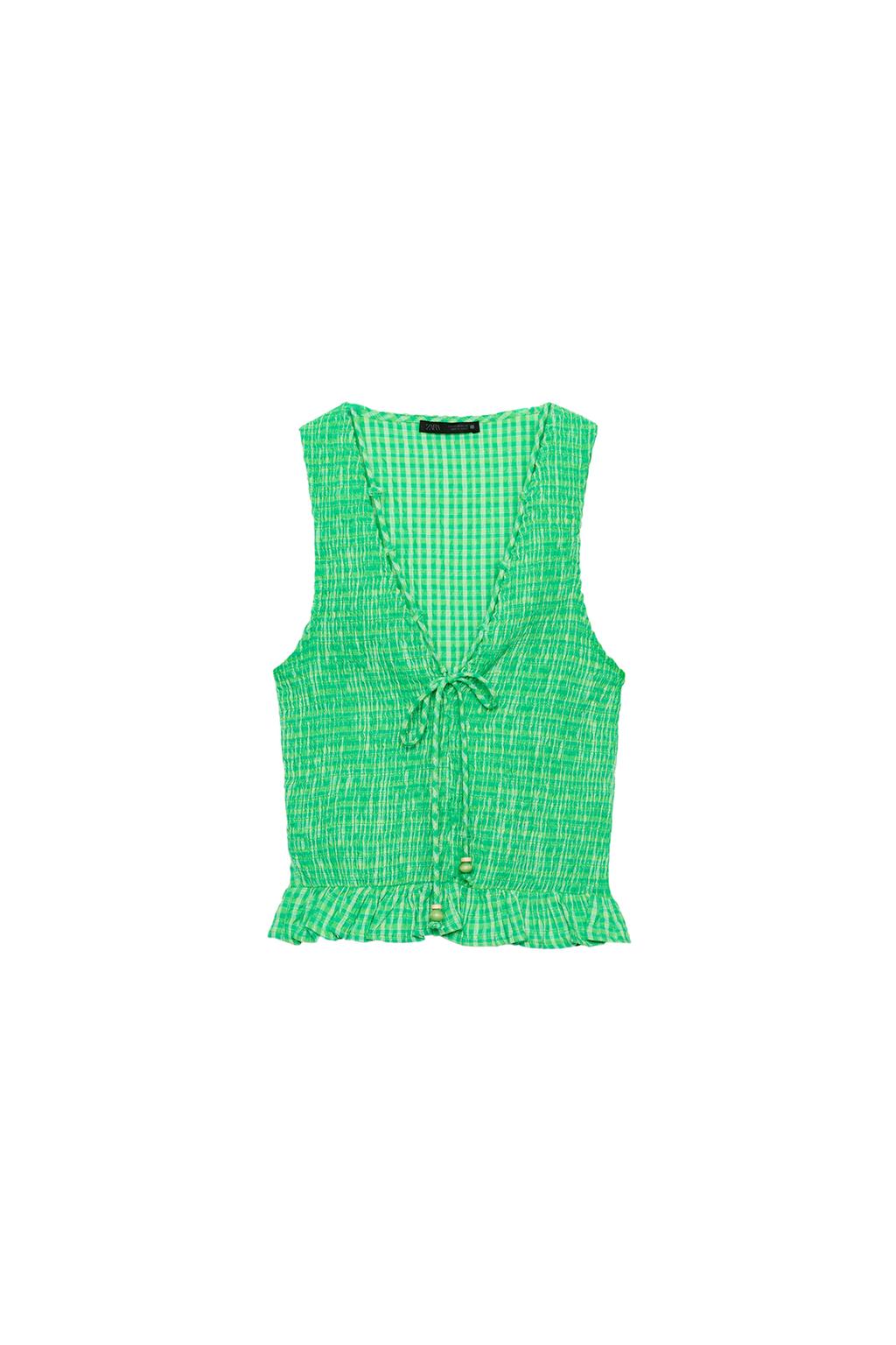 GINGHAM SMOCKED TOP - image 3