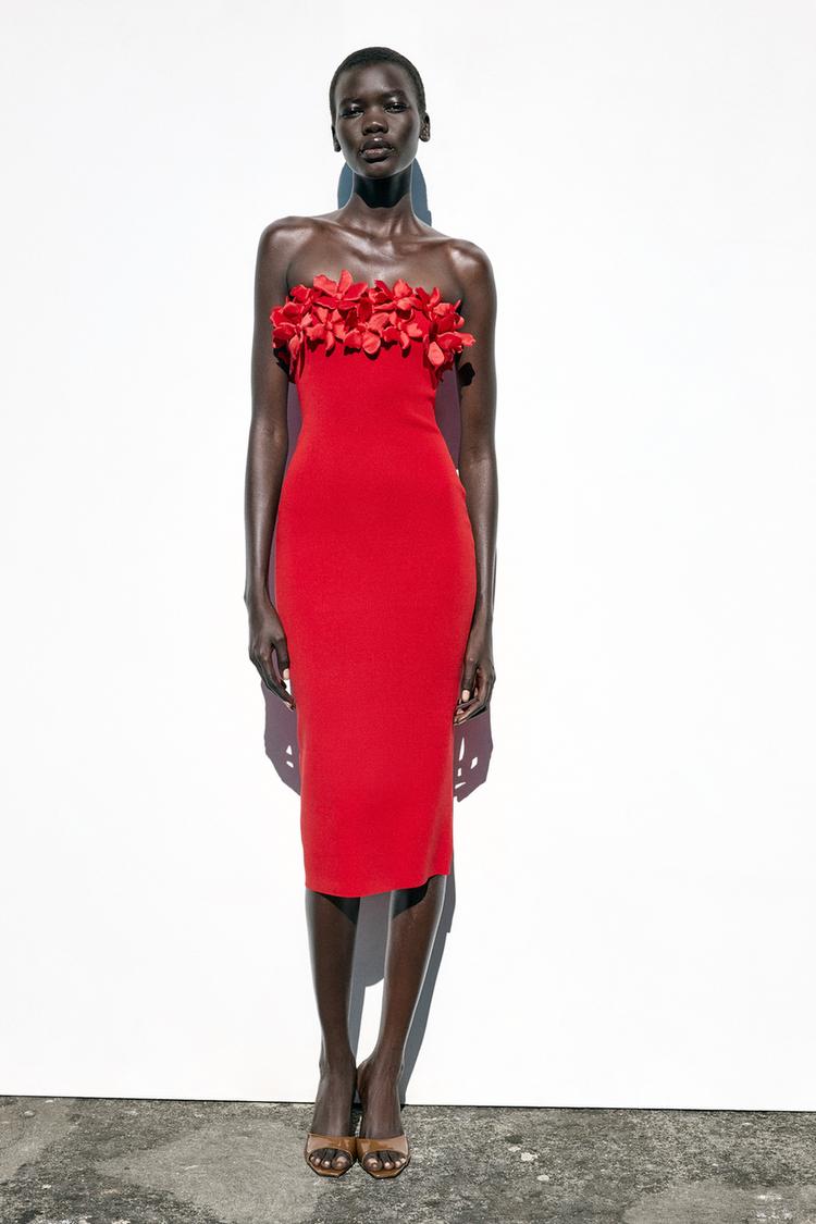 Vestidos Rojos Vestido Zara Fin De AÃ±o Vestido Cuello Halter - Main Image