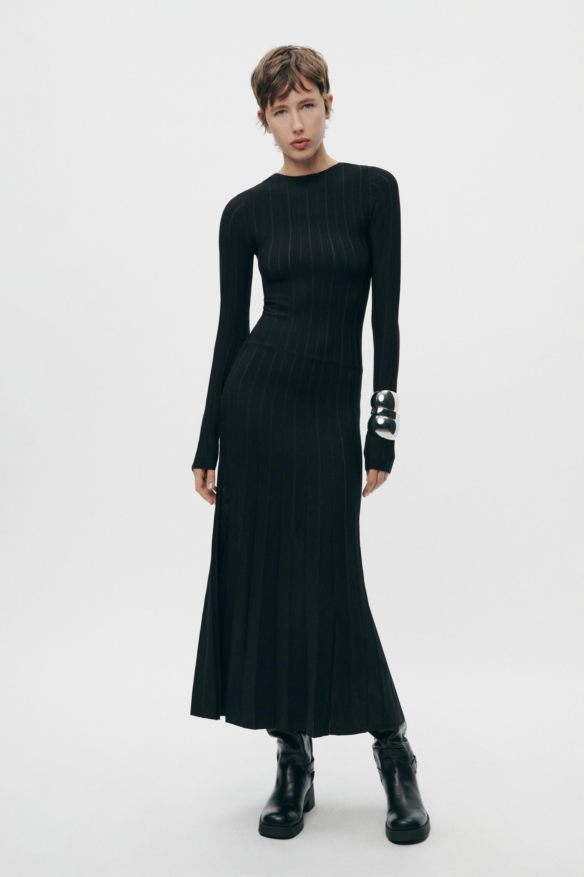 Zara black best sale net dress