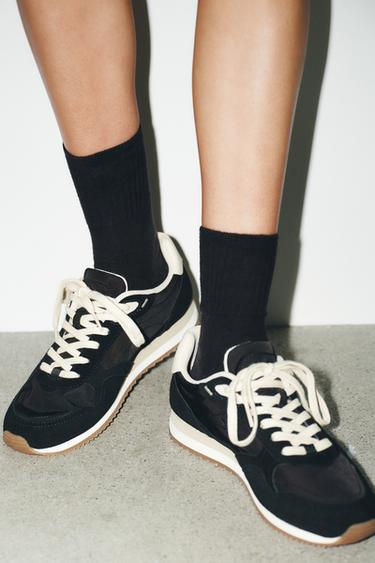 TENNIS RUNNING CONTRASTE - Noir de Zara - Image 2