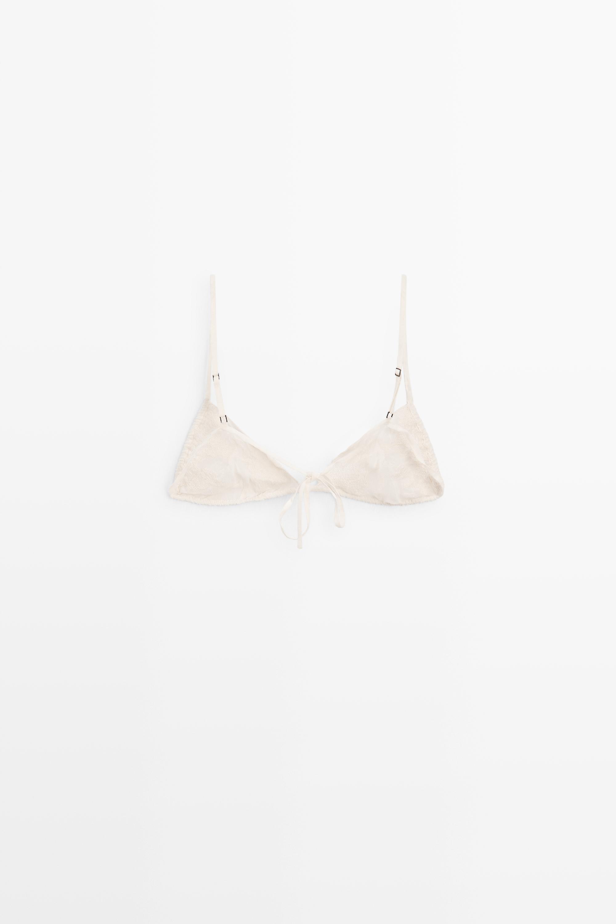 Embroidered bralette with bow detail