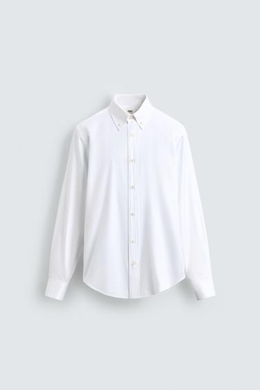 CAMISA ESTRUCTURA REGULAR FIT - Blanco de Zara