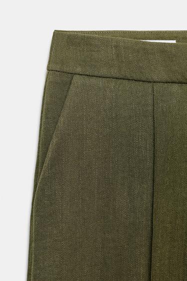 STRAIGHT-LEG TROUSERS WITH FRONT SEAM - Khaki by Zara - Image 8
