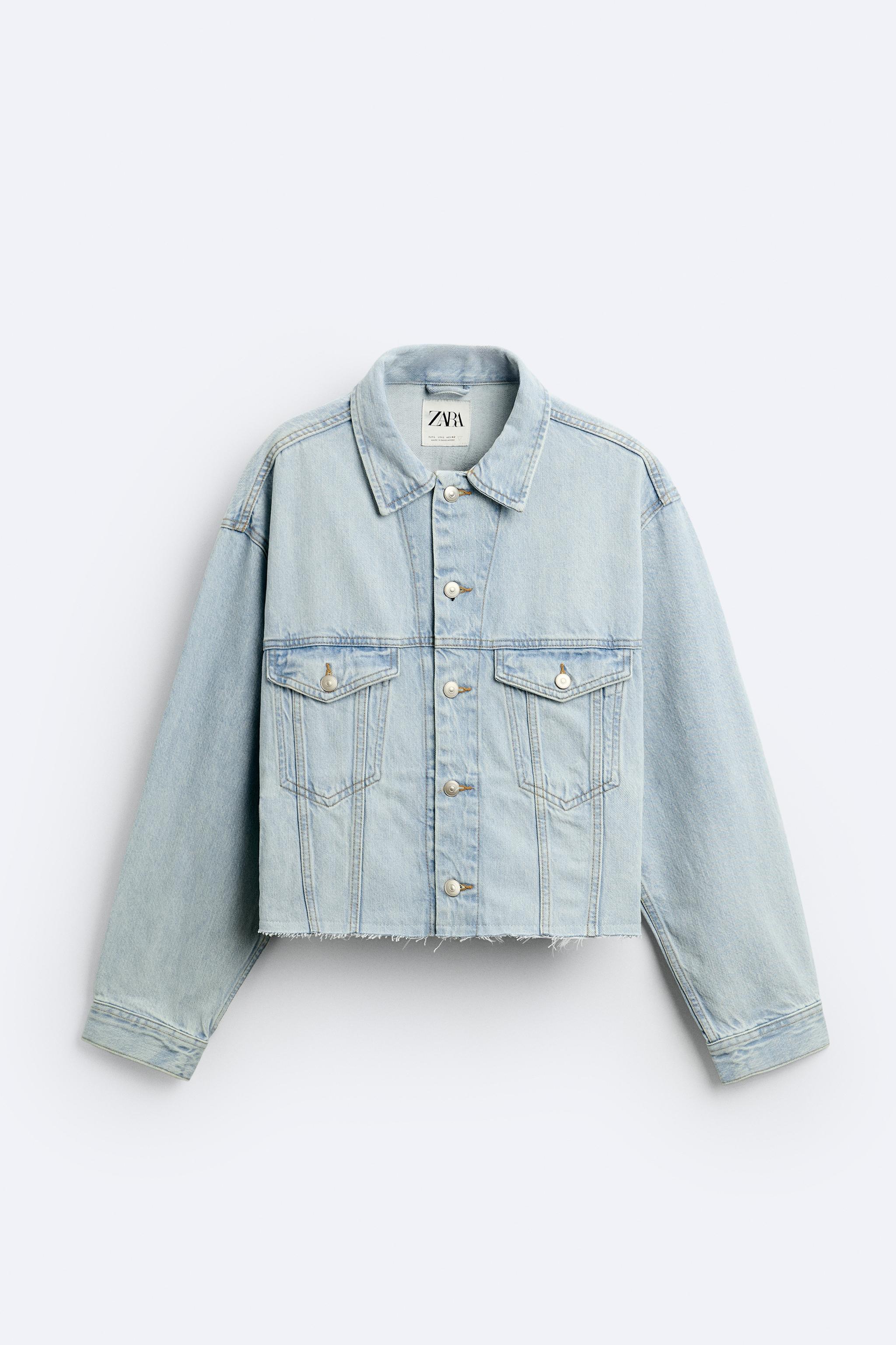 VESTE EN JEAN COUPE COURTE Bleu clair ZARA France