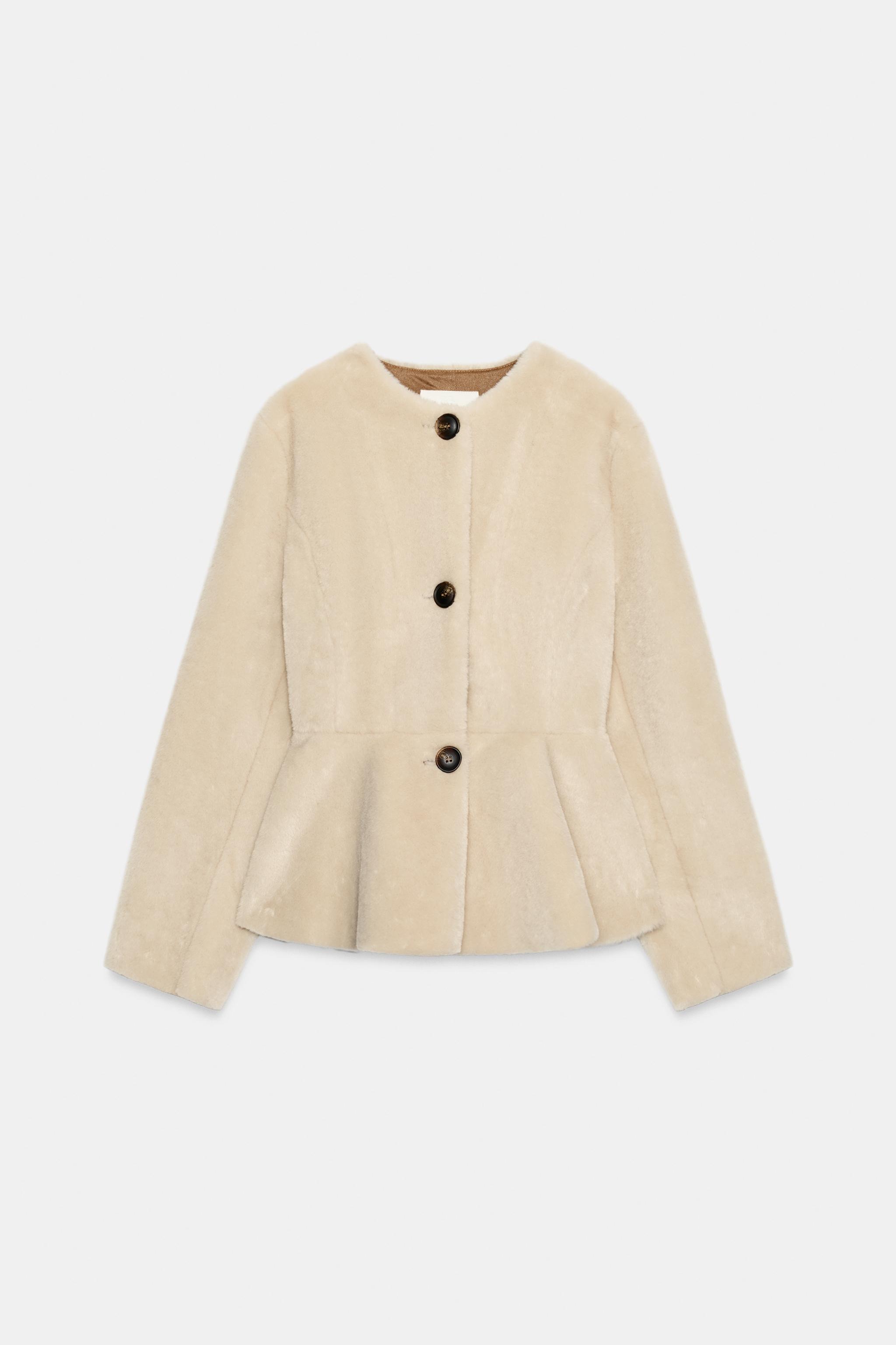 Faux Fur Peplum Jacket