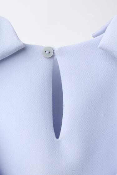 ROBE À VOLANTS ET LACETS - Bleu pastel de Zara - Image 3